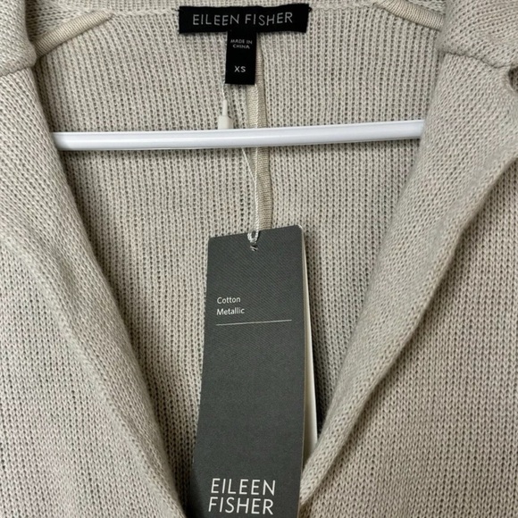 NEW EILEEN FISHER Jacket Women’s Size XS Notch Collar Jacket Cardigan Bone - Picture 3 of 7